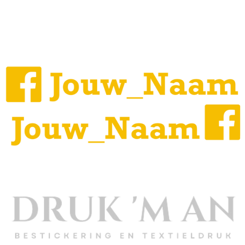 Naamsticker met facebook logo