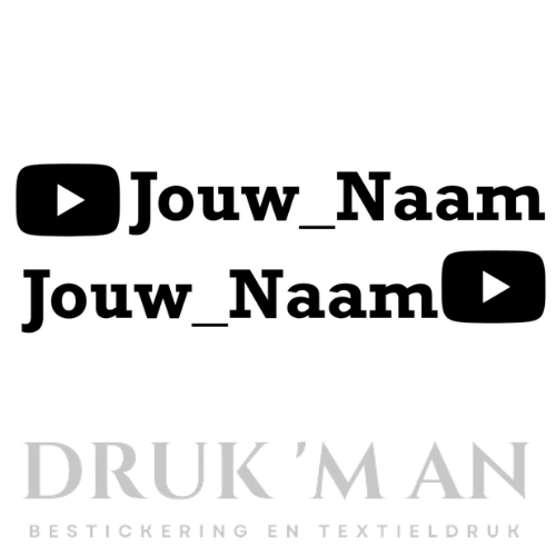 Naamsticker met youtube logo