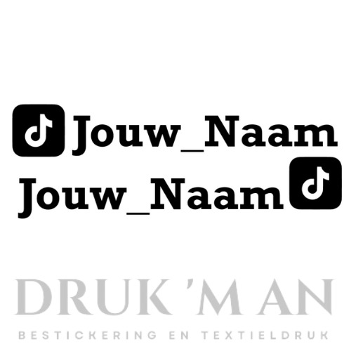 Naamsticker met tiktok logo