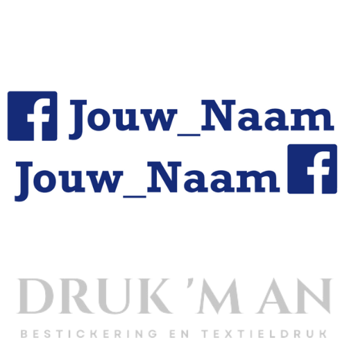 Naamsticker met facebook logo