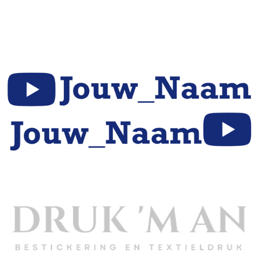 Naamsticker met youtube logo