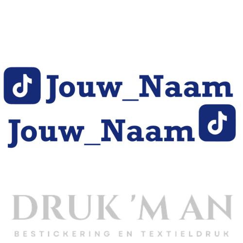 Naamsticker met tiktok logo