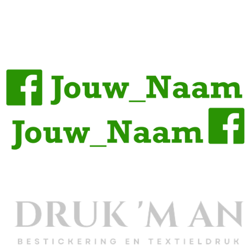 Naamsticker met facebook logo