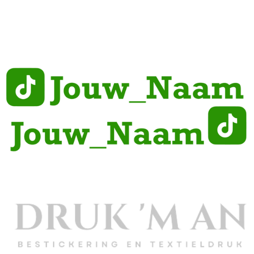 Naamsticker met tiktok logo