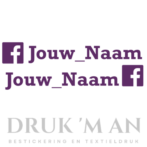 Naamsticker met facebook logo