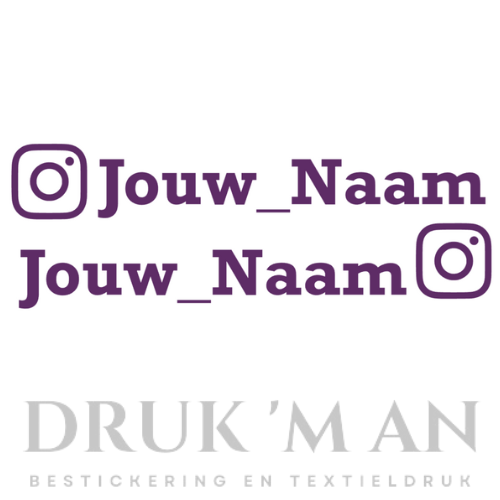 Naamsticker met instagram logo
