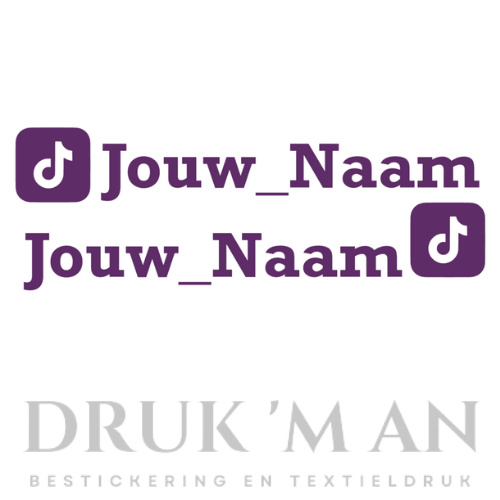 Naamsticker met tiktok logo