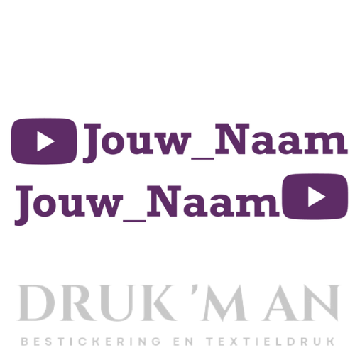 Naamsticker met youtube logo