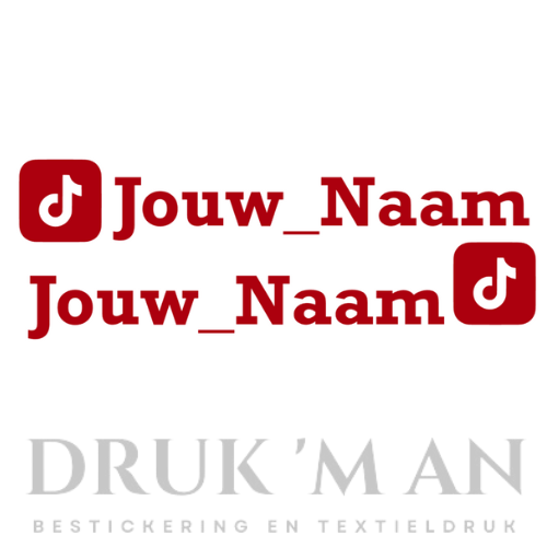 Naamsticker met tiktok logo