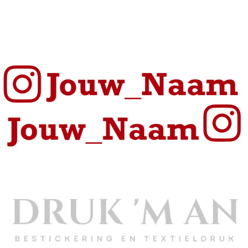 Naamsticker met instagram logo
