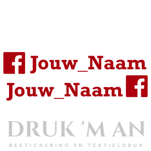 Naamsticker met facebook logo