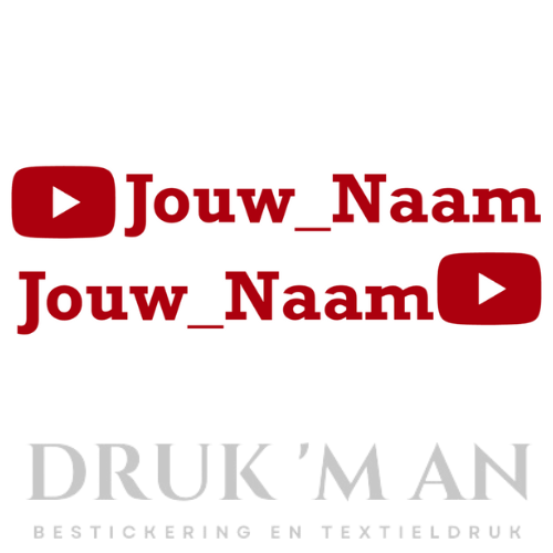 Naamsticker met youtube logo