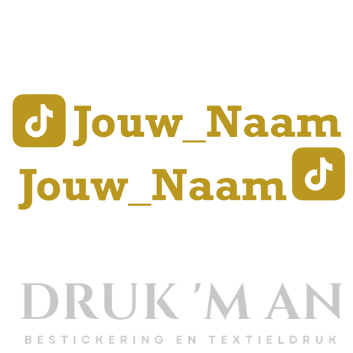 Naamsticker met tiktok logo