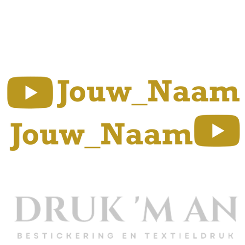 Naamsticker met youtube logo