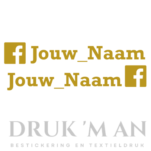 Naamsticker met facebook logo
