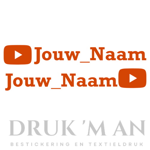 Naamsticker met youtube logo