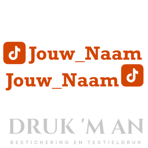 Naamsticker met tiktok logo