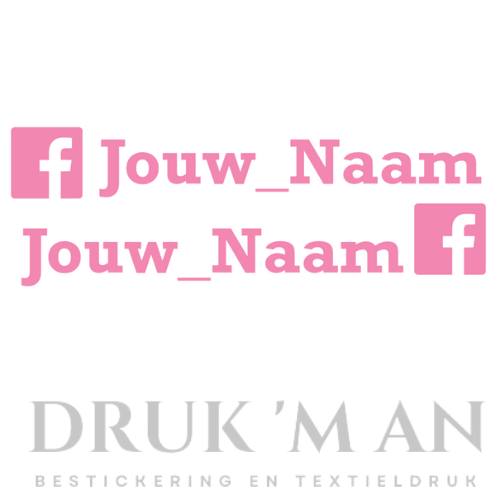 Naamsticker met facebook logo