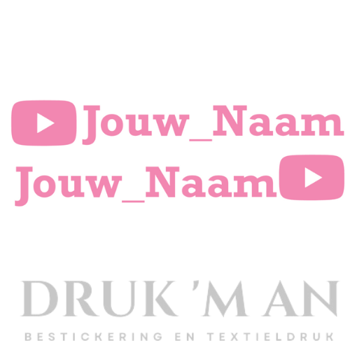 Naamsticker met youtube logo