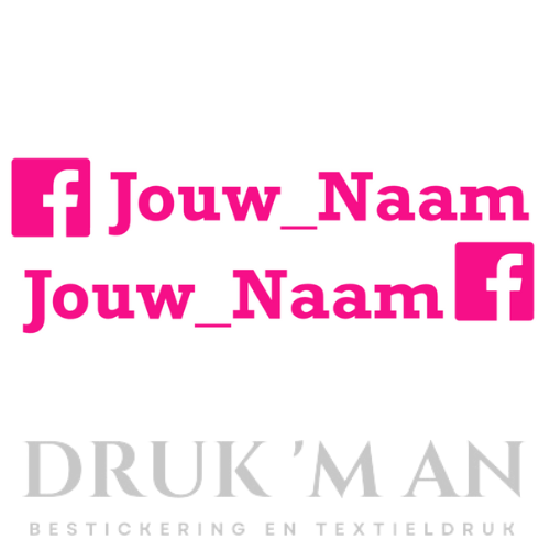 Naamsticker met facebook logo