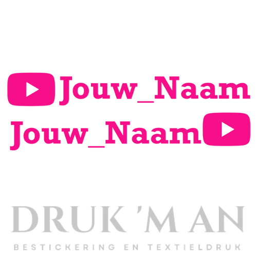 Naamsticker met youtube logo