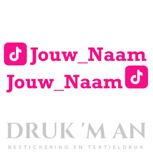 Naamsticker met tiktok logo