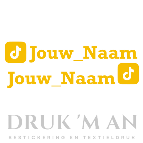 Naamsticker met tiktok logo