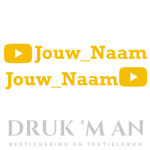 Naamsticker met youtube logo