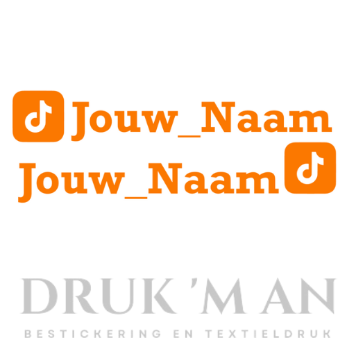Naamsticker met tiktok logo