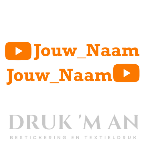 Naamsticker met youtube logo