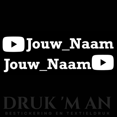Naamsticker met youtube logo