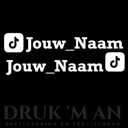 Naamsticker met tiktok logo