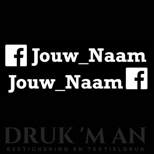 Naamsticker met facebook logo